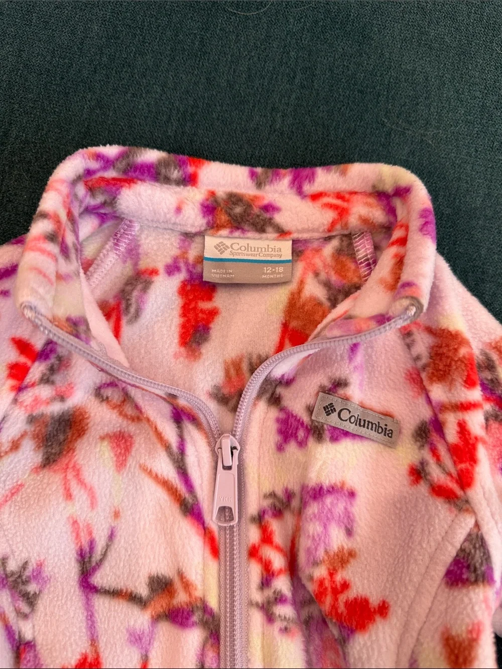 Columbia Pink/Purple Floral Fleece Jacket for Kids